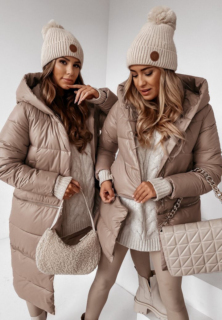 LORENA - Cappotto lungo trapuntato con cappuccio