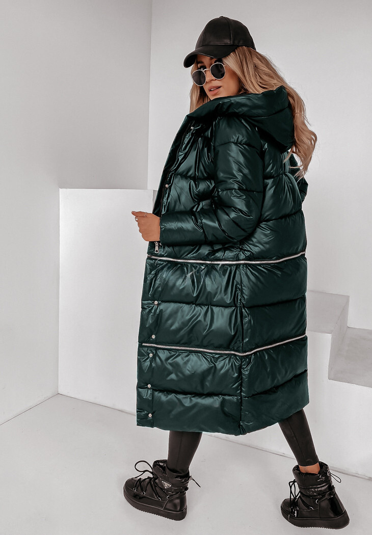 LORENA - Cappotto lungo trapuntato con cappuccio