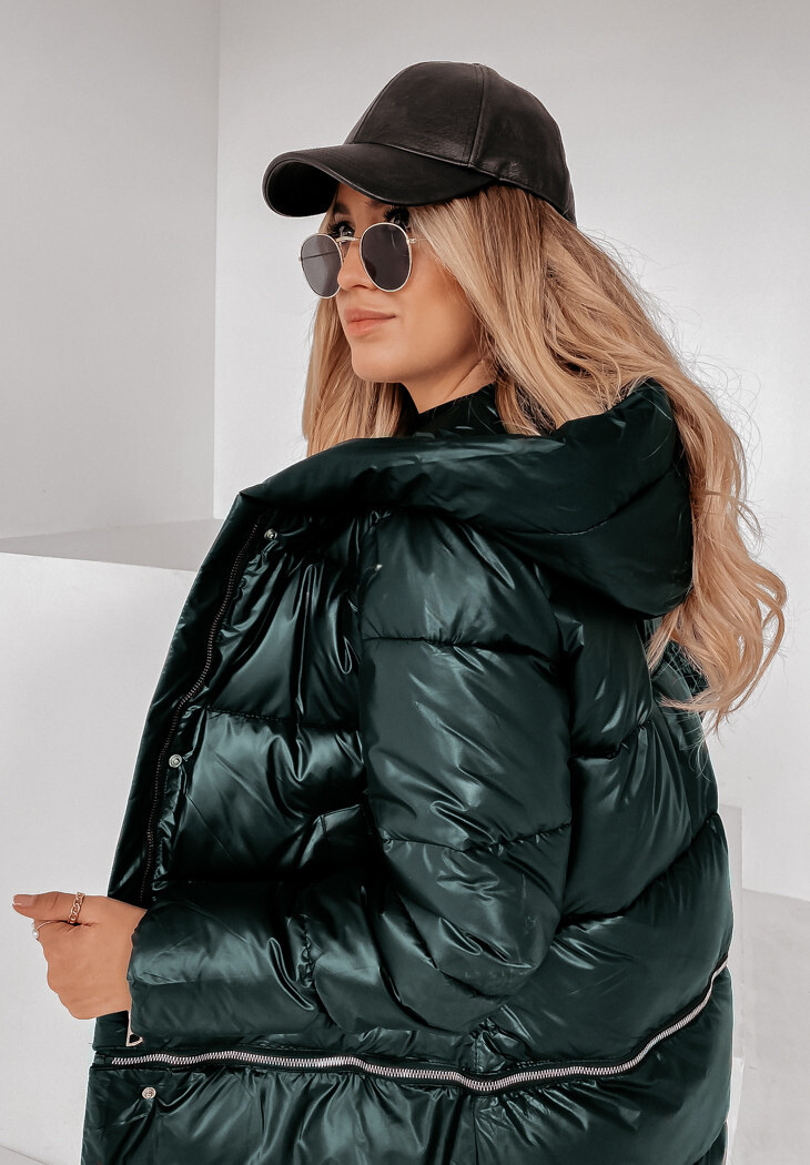 LORENA - Cappotto lungo trapuntato con cappuccio