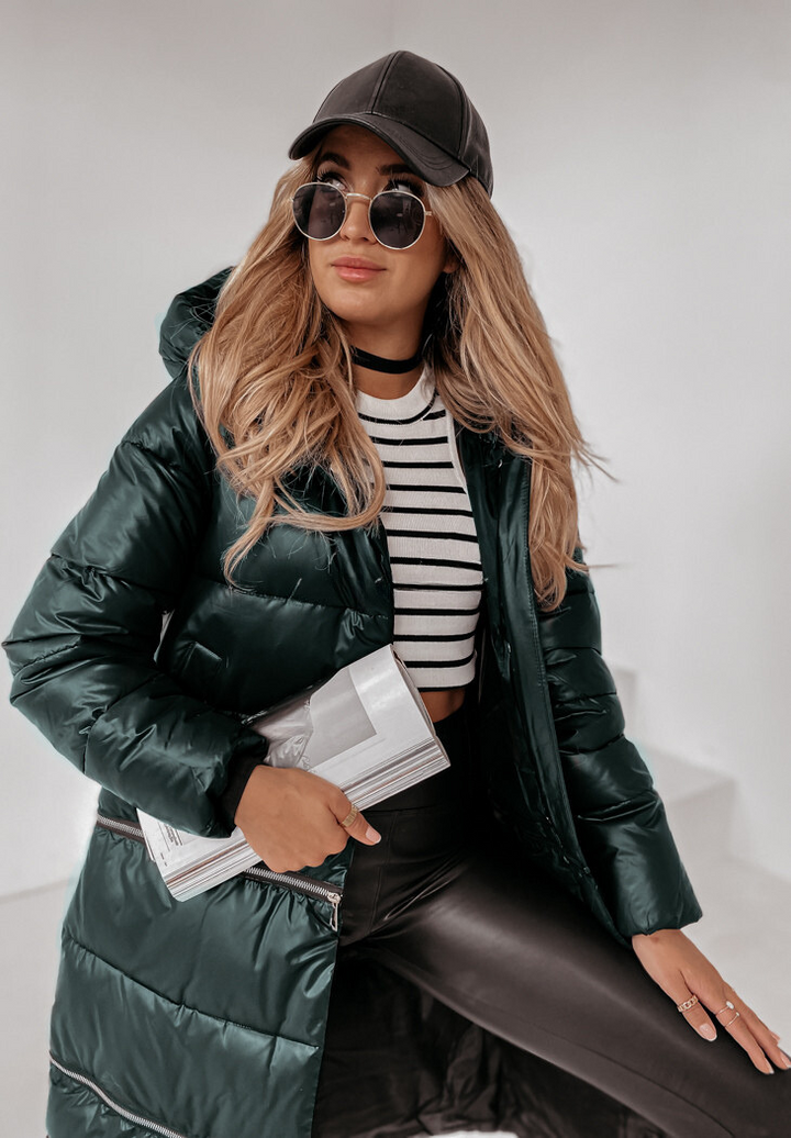 LORENA - Cappotto lungo trapuntato con cappuccio