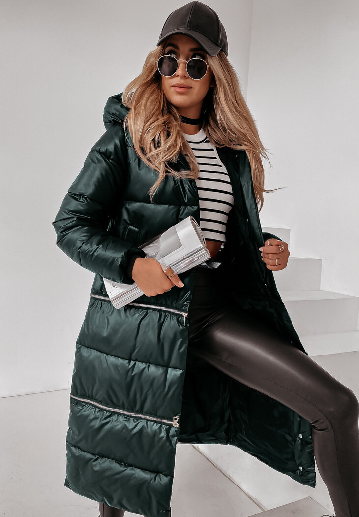 LORENA - Cappotto lungo trapuntato con cappuccio