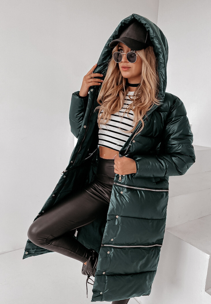 LORENA - Cappotto lungo trapuntato con cappuccio