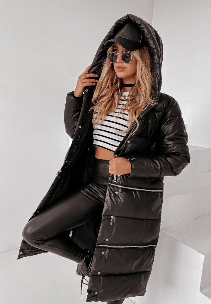 LORENA - Cappotto lungo trapuntato con cappuccio