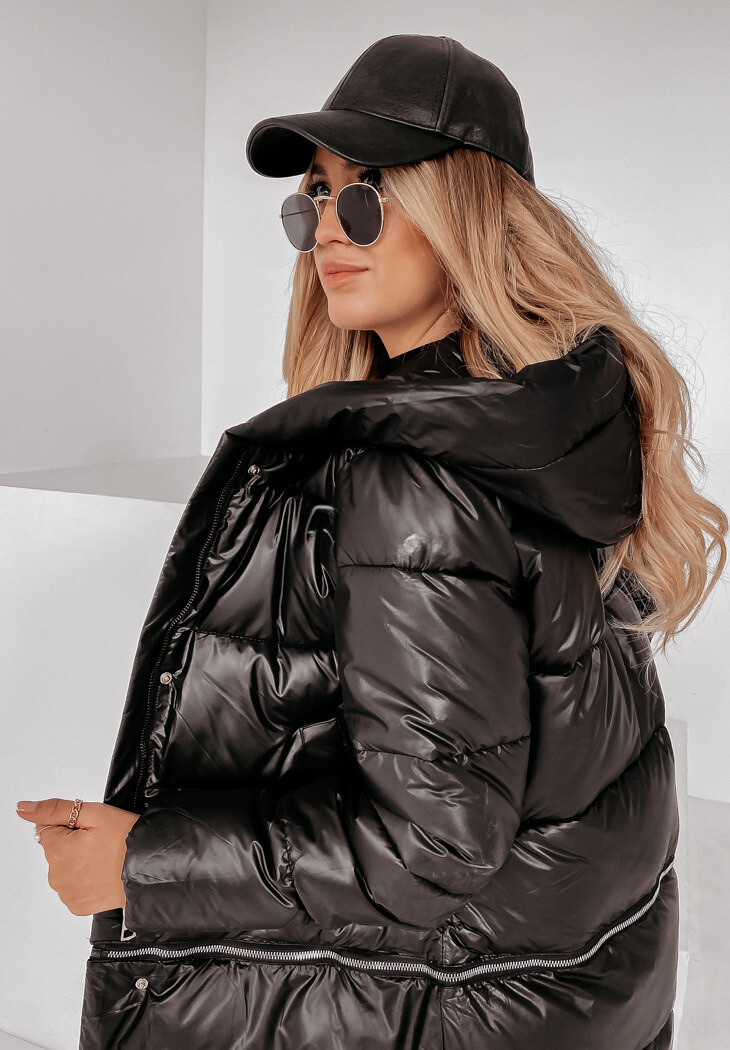 LORENA - Cappotto lungo trapuntato con cappuccio