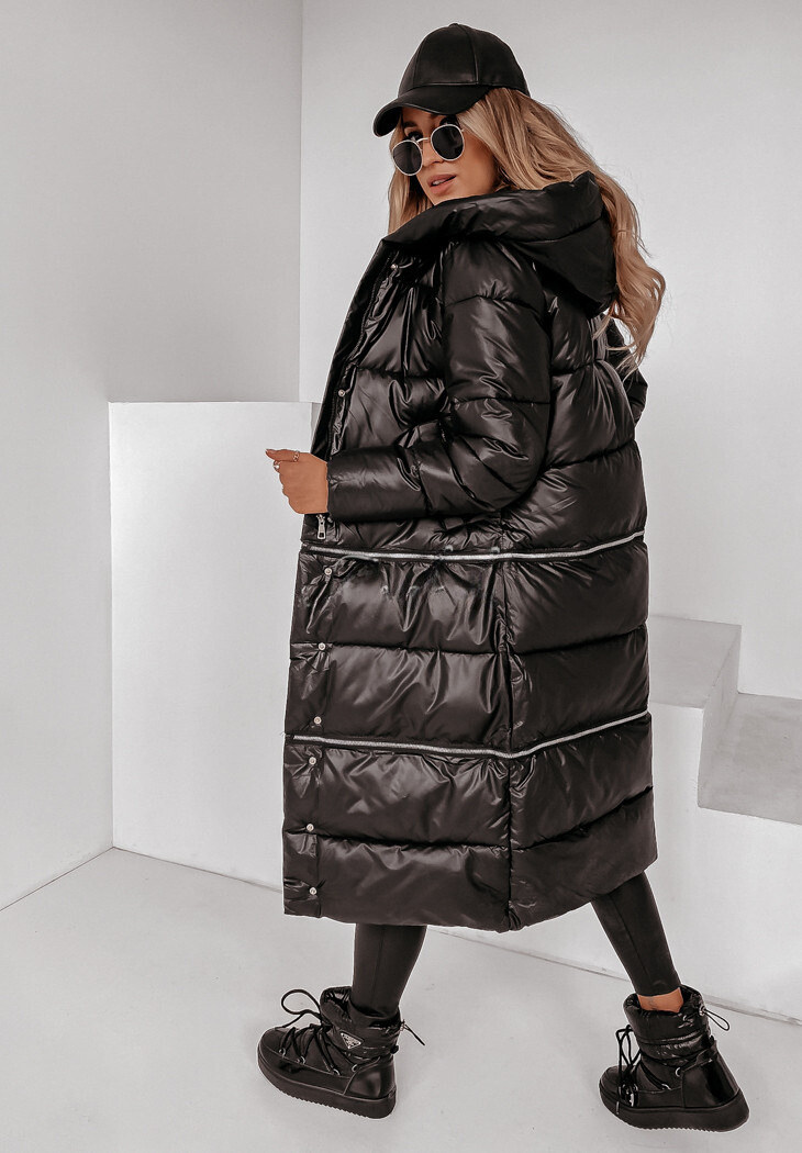 LORENA - Cappotto lungo trapuntato con cappuccio