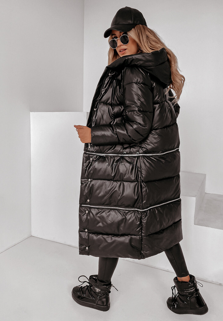 LORENA - Cappotto lungo trapuntato con cappuccio