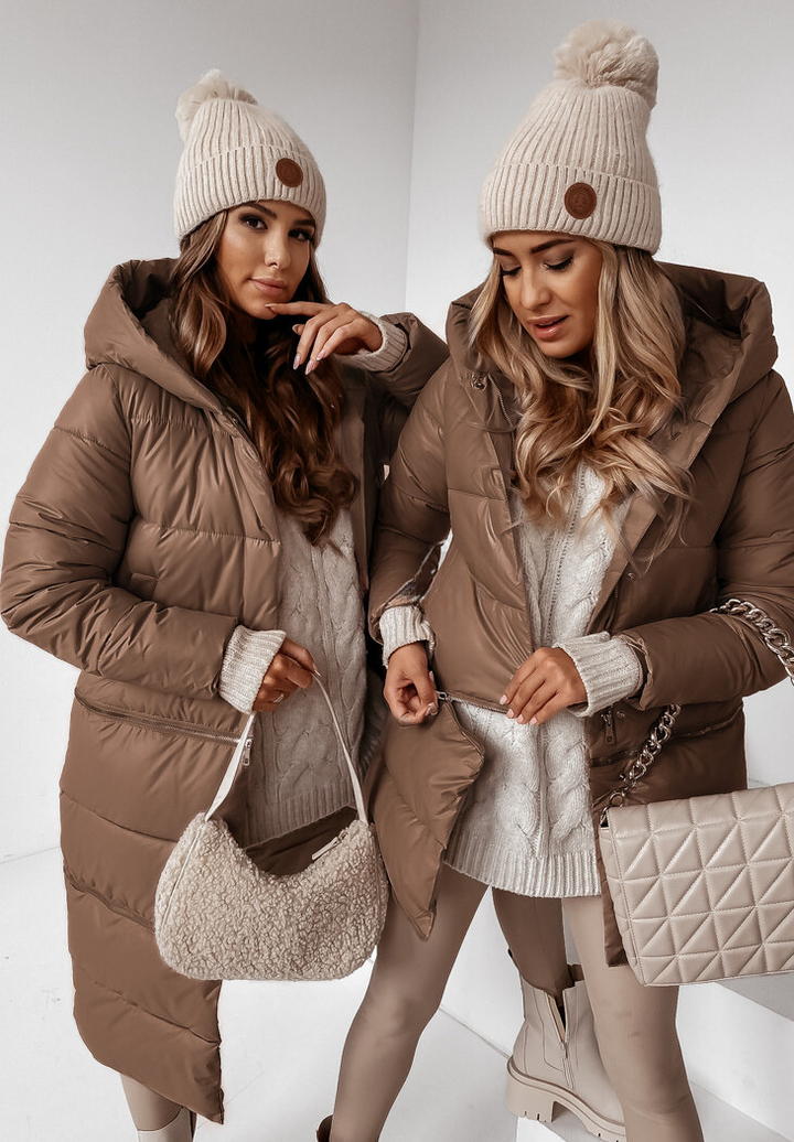 LORENA - Cappotto lungo trapuntato con cappuccio