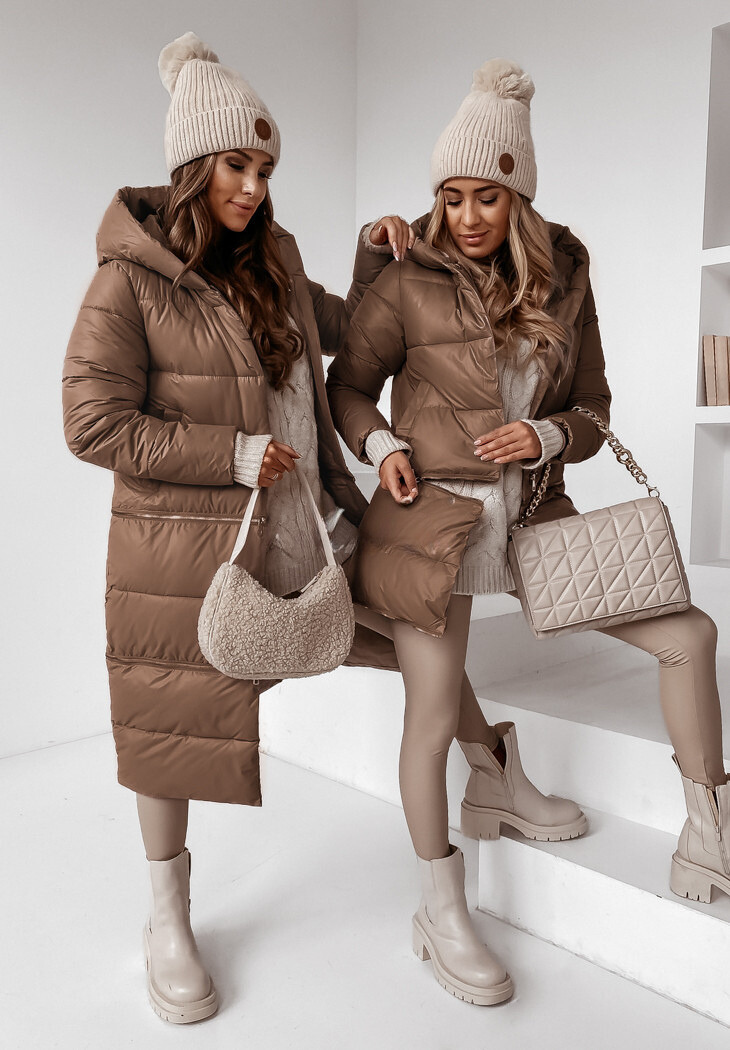 LORENA - Cappotto lungo trapuntato con cappuccio