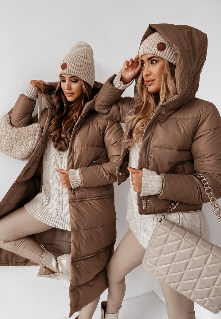 LORENA - Cappotto lungo trapuntato con cappuccio
