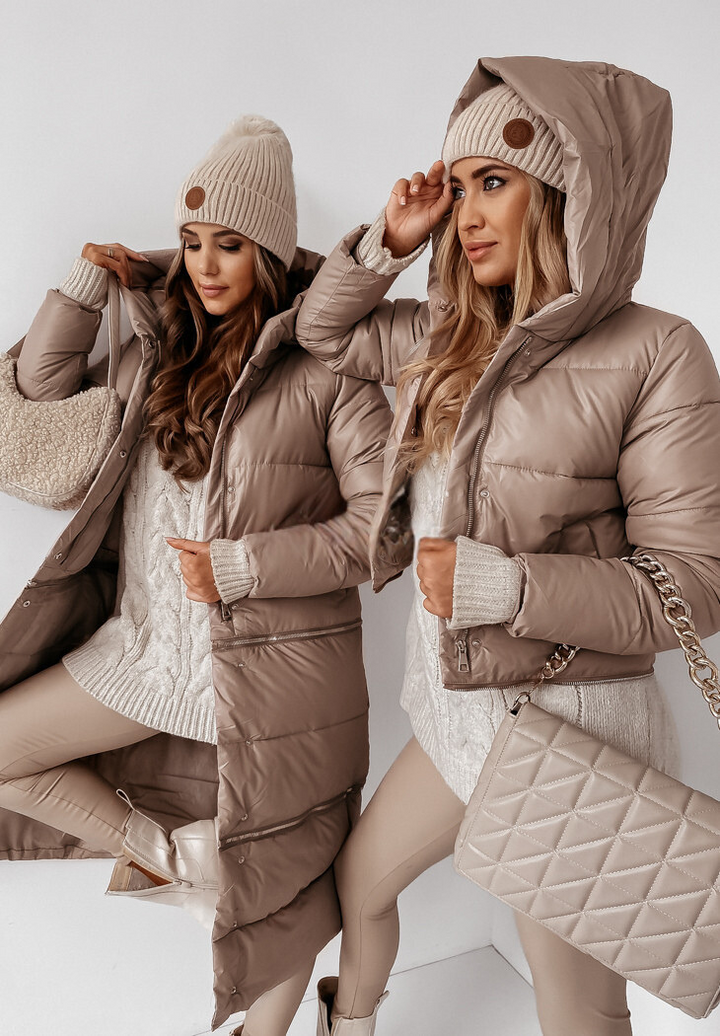 LORENA - Cappotto lungo trapuntato con cappuccio