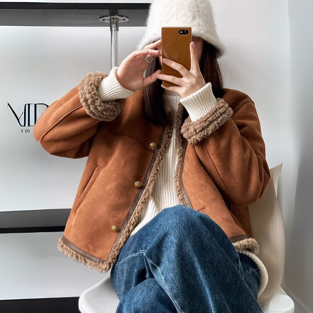 RACHELLE - Giacca Calda in Pelle Sintetica di Agnello