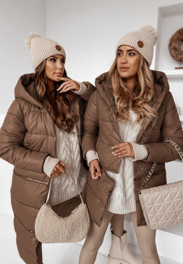 LORENA - Cappotto lungo trapuntato con cappuccio