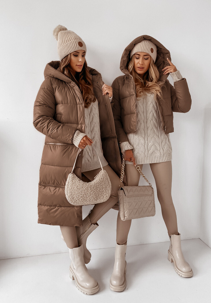 LORENA - Cappotto lungo trapuntato con cappuccio