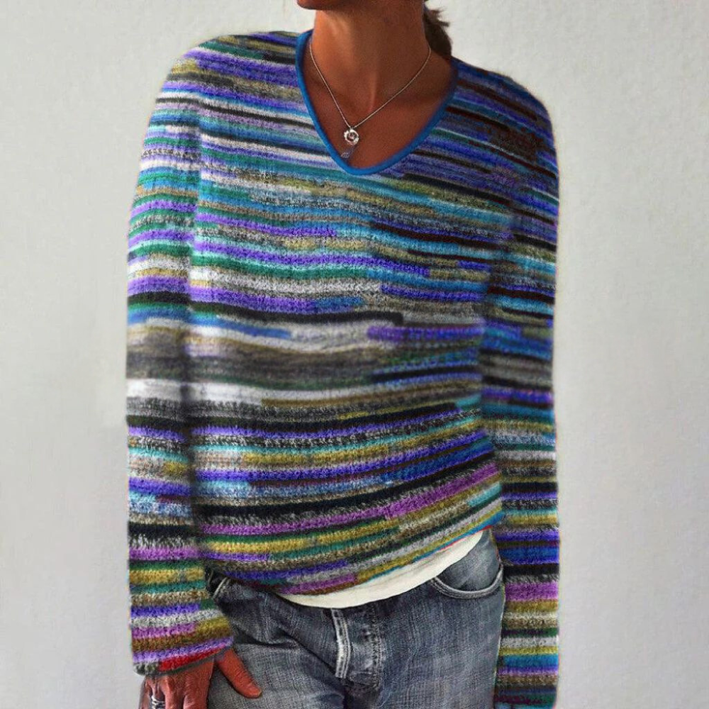 Angela - Maglione autunnale con scollo a V