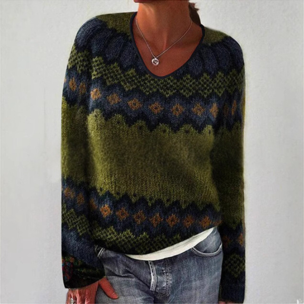 Angela - Maglione autunnale con scollo a V