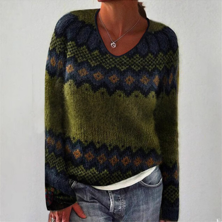 Angela - Maglione autunnale con scollo a V