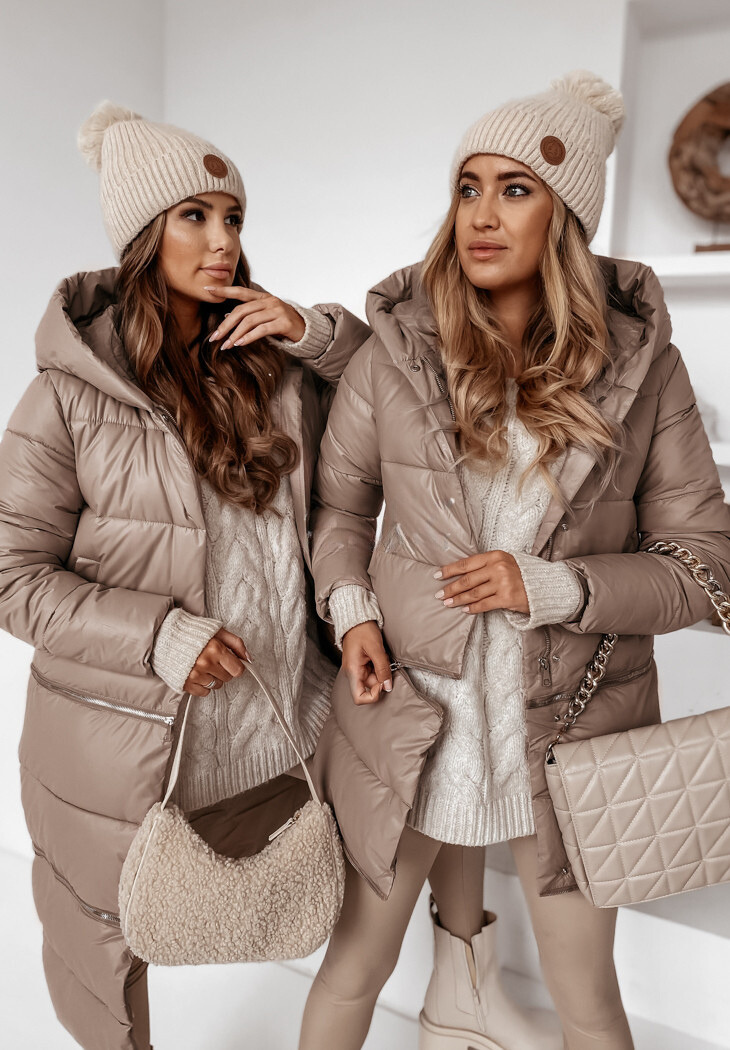 LORENA - Cappotto lungo trapuntato con cappuccio