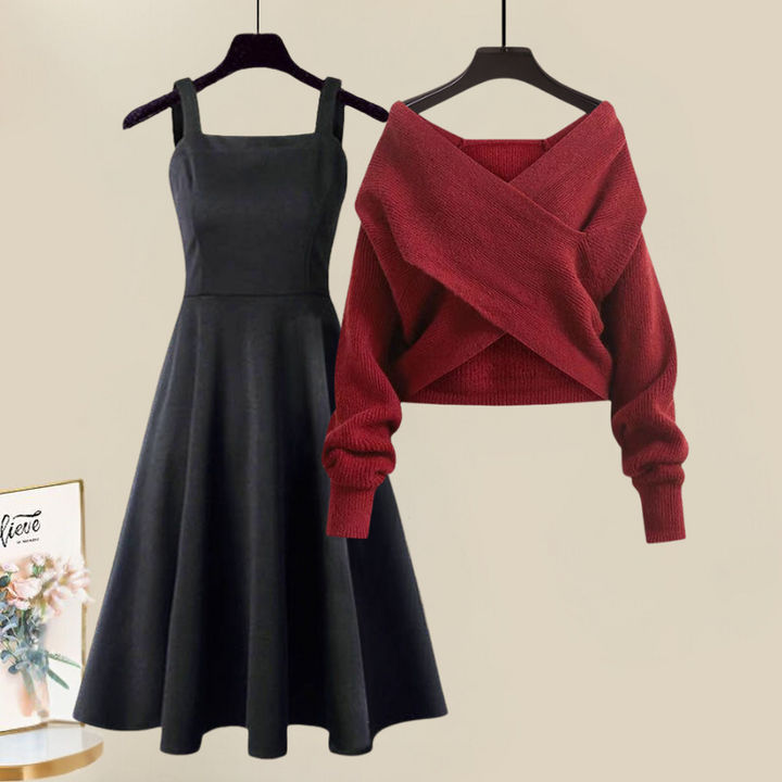 SERENA – Elegante combinazione di abito in maglia