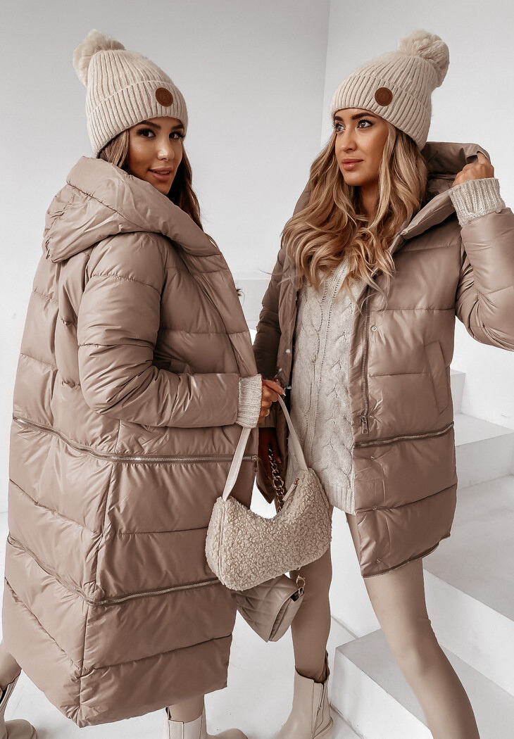 LORENA - Cappotto lungo trapuntato con cappuccio