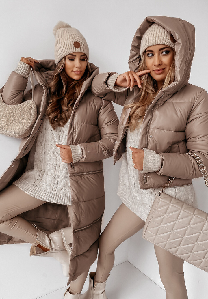 LORENA - Cappotto lungo trapuntato con cappuccio