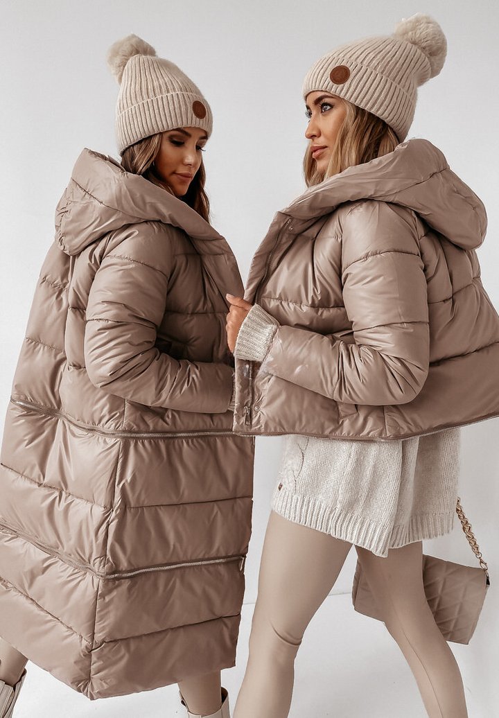 LORENA - Cappotto lungo trapuntato con cappuccio