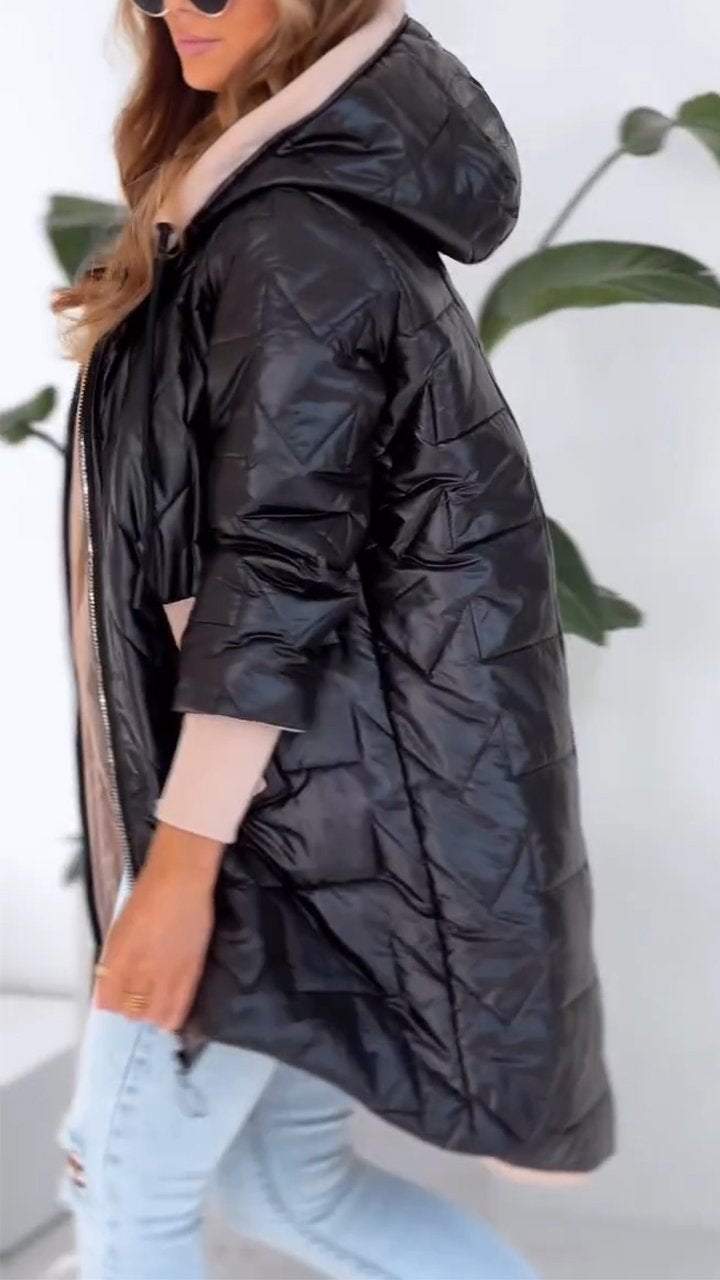 BEATRICE – Cappotto con cappuccio e cerniera caldo