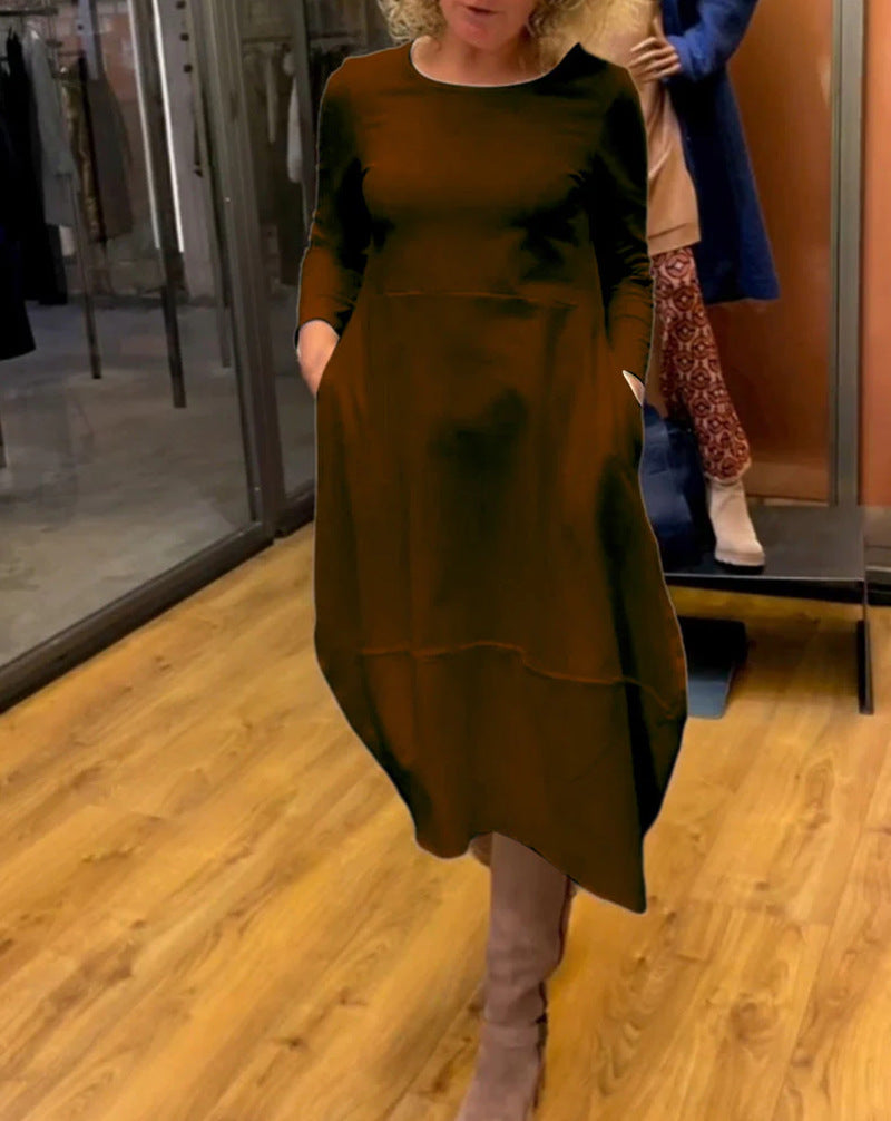 Cinzia - Abito a maniche lunghe con scollatura rotonda