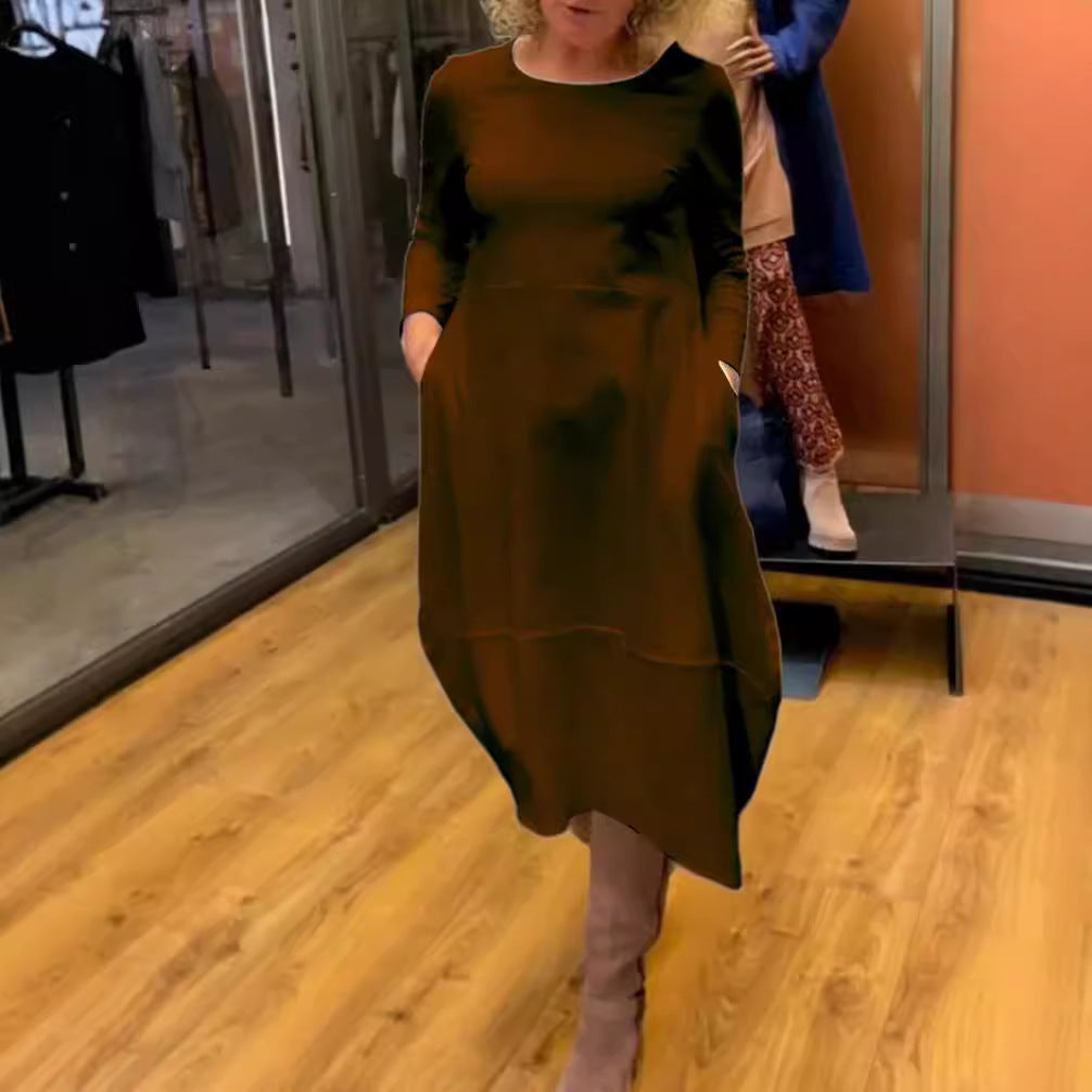 Cinzia - Abito a maniche lunghe con scollatura rotonda