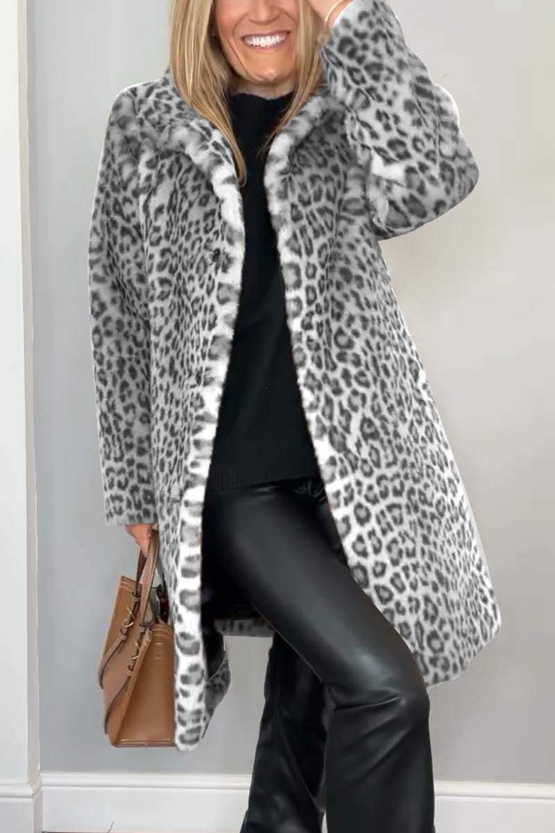 BIANCA – Cappotto invernale con stampa leopardata elegante