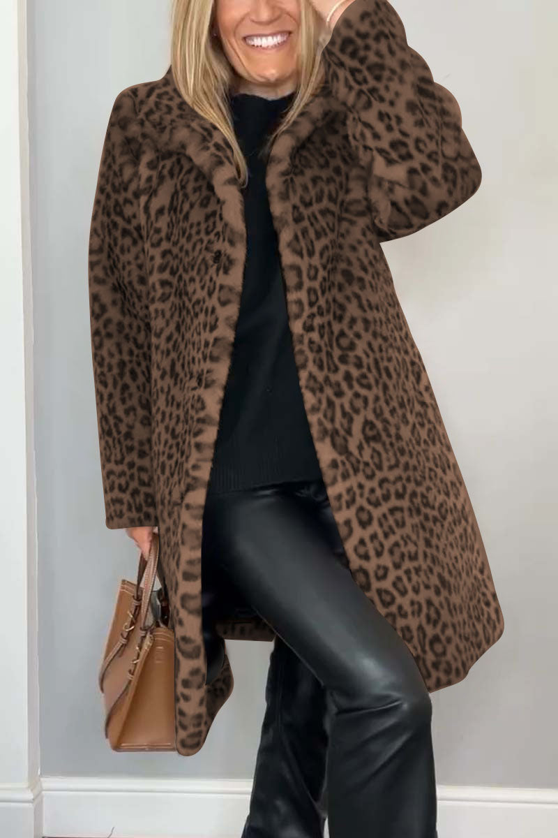 BIANCA – Cappotto invernale con stampa leopardata elegante