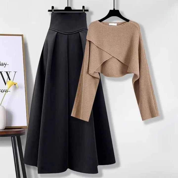 Silvia - Set Pullover e Gonna in Maglia Francese