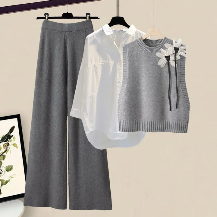 Carlotta - Elegante completo di maglieria in 3 pezzi