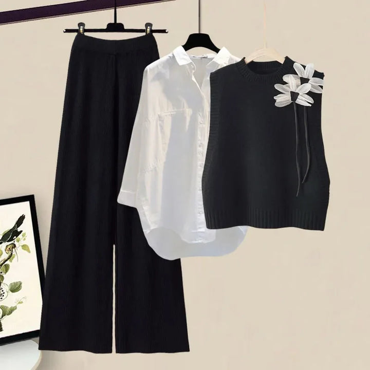 Carlotta - Elegante completo di maglieria in 3 pezzi