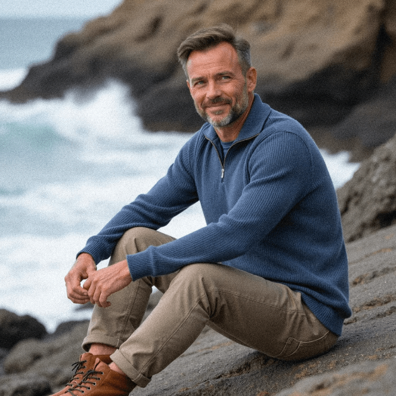 Remo - Maglione con Zip per Uomini