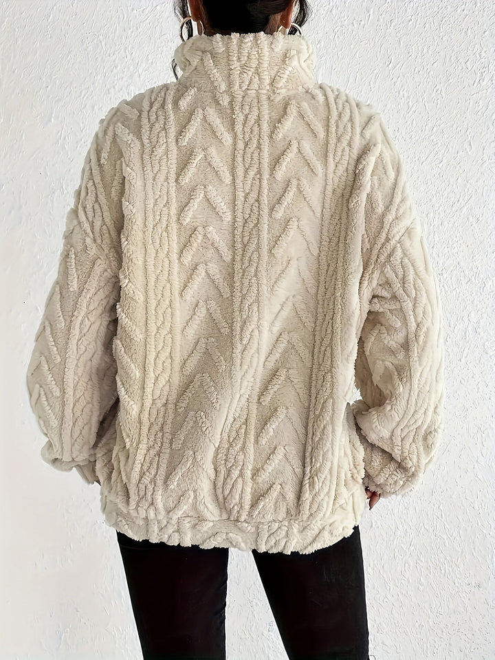 Adelina - Felpa in Fleece a Maglia Cable Luxe