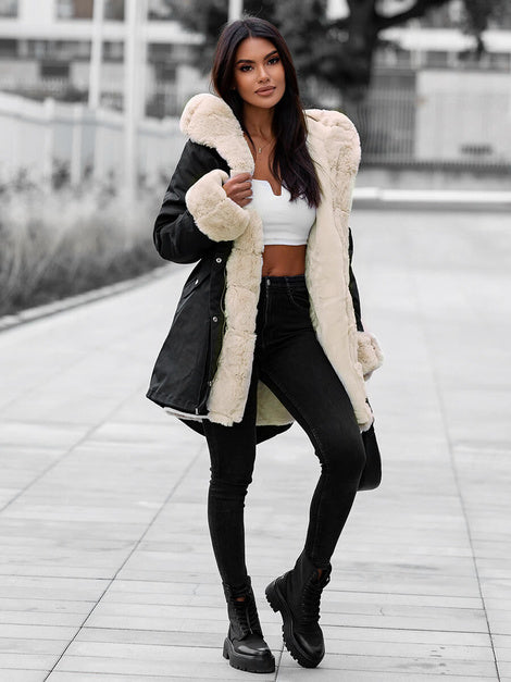 RACHELE - Giacca invernale con pelliccia artificiale